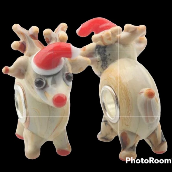 NEW•Murano Glass Reindeer DIY charm - Picture 1 of 8